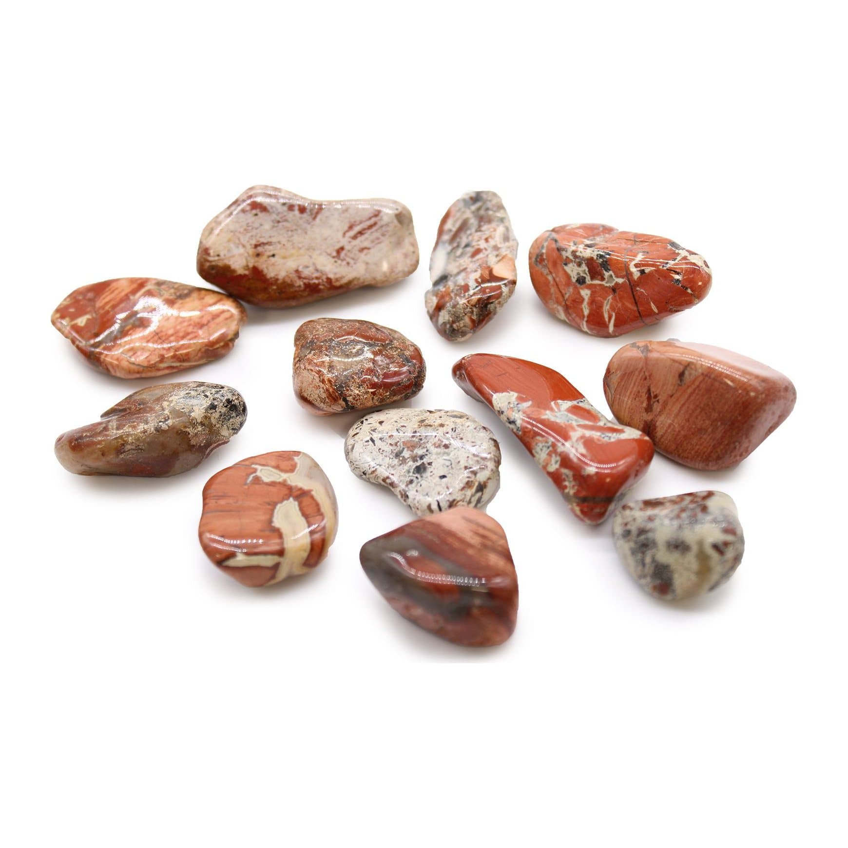 Brecciated light jasper tumble stones