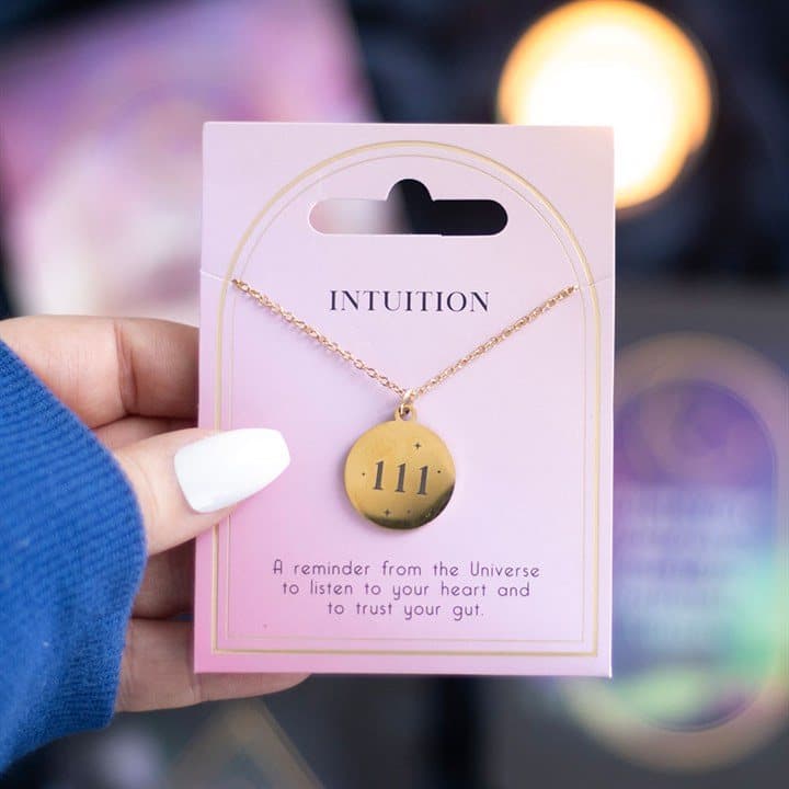 111 angel number necklace in stainless steel