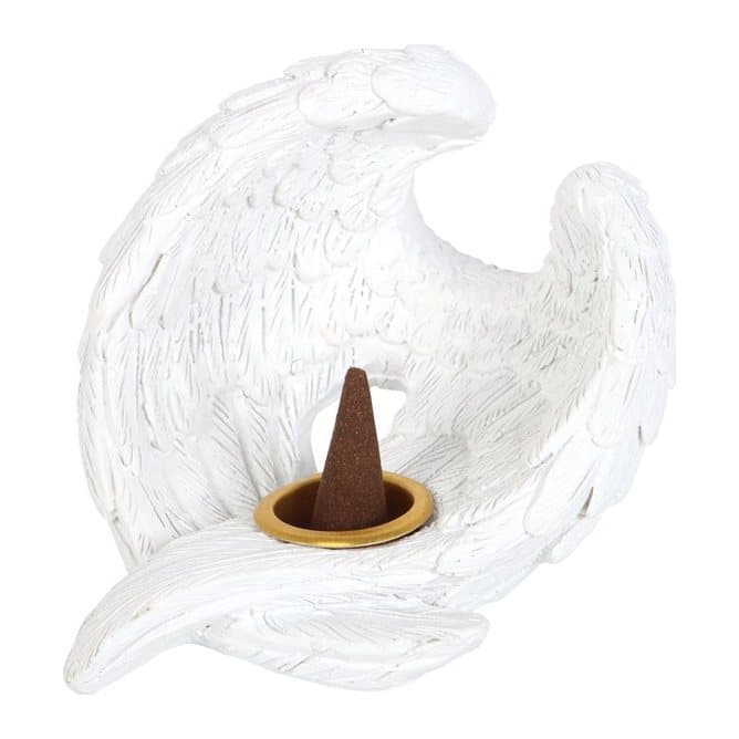 Angel wing resin incense cone burner