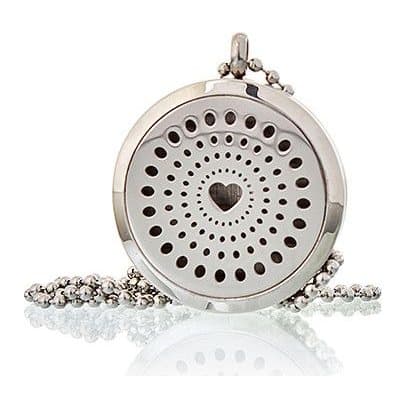 Stainless steel Diamonds Heart aromatherapy diffuser locket necklace