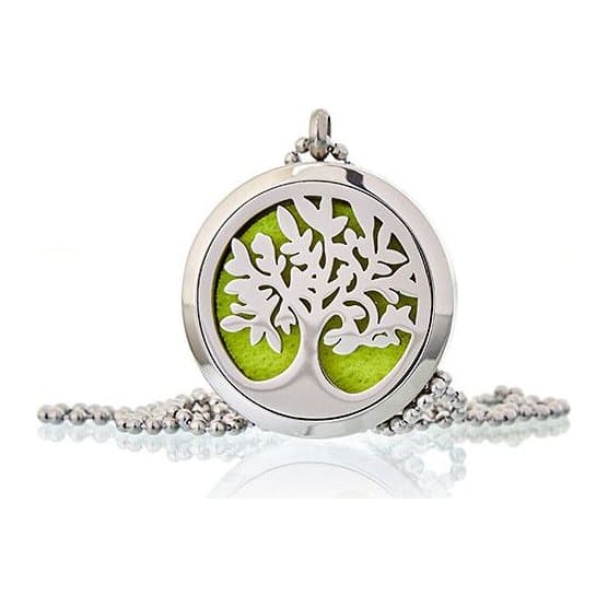 Tree of Life stainless steel aromatherapy diffuser locket necklace