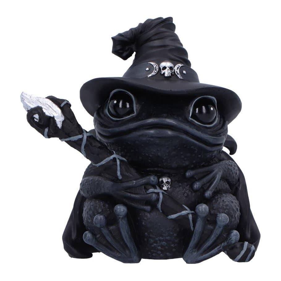 Asmoadeus witchy toad figurine with staff and witches hat