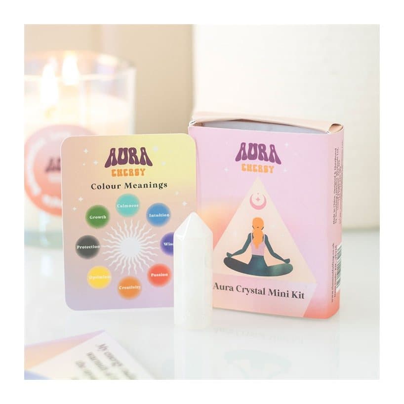 Aura reading mini kit with a crystal point and guide