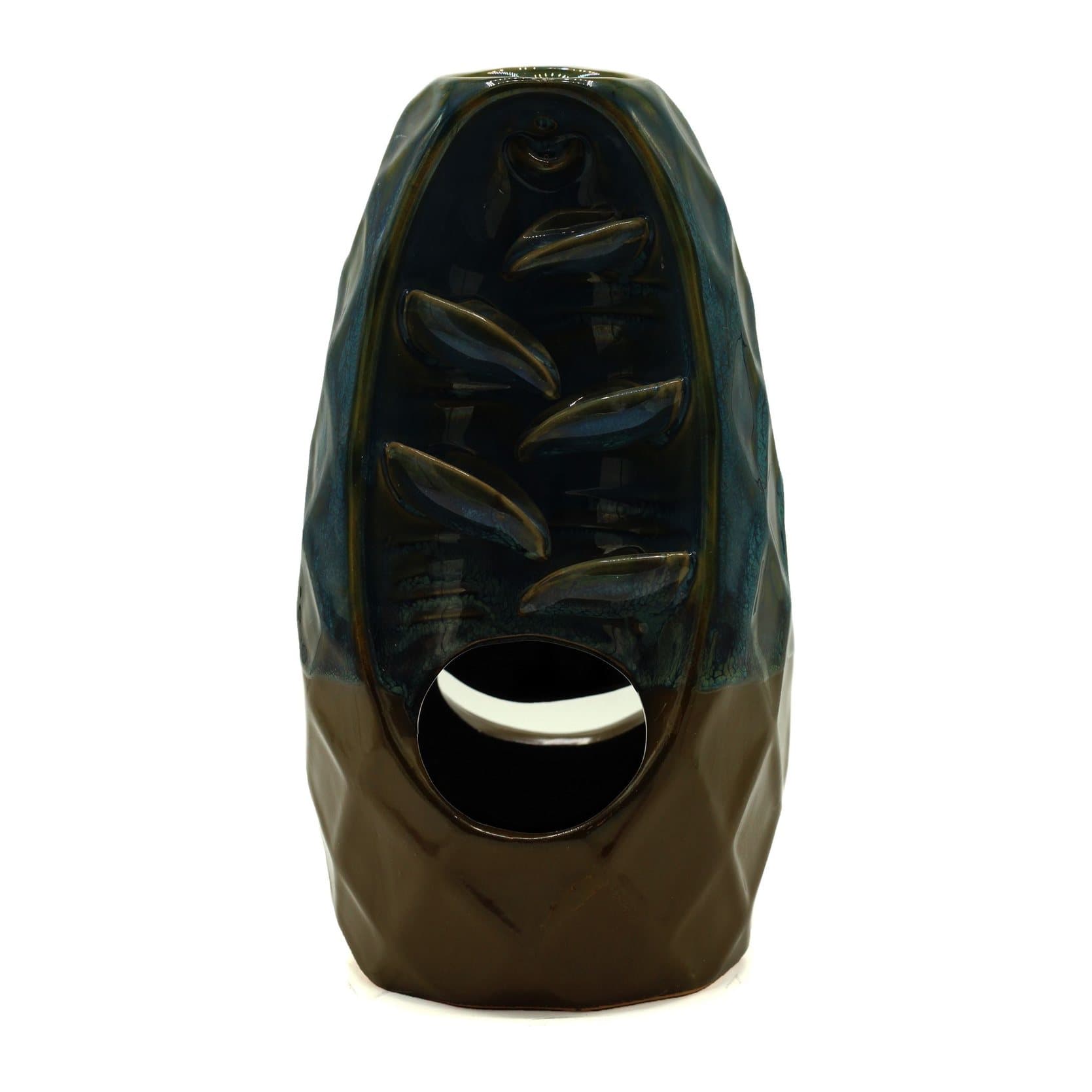 Ceramic backflow incense burner in a Pineapple Mountain and Cascade design