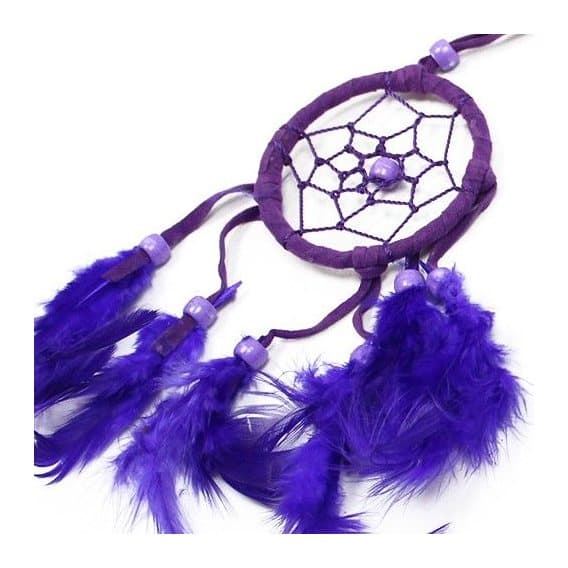 Round Bali dreamcatchers in turquoise, pink and purple with feathers