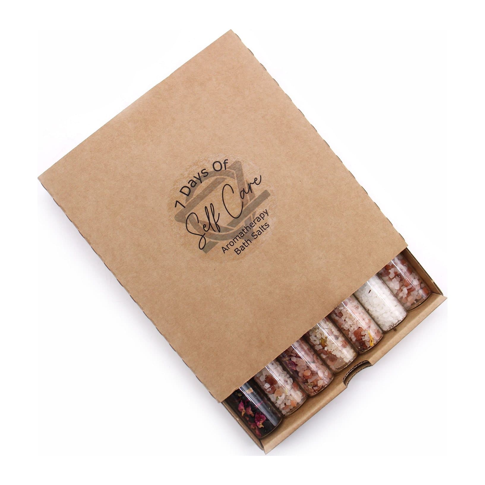 Pack of seven vials of bath salts
