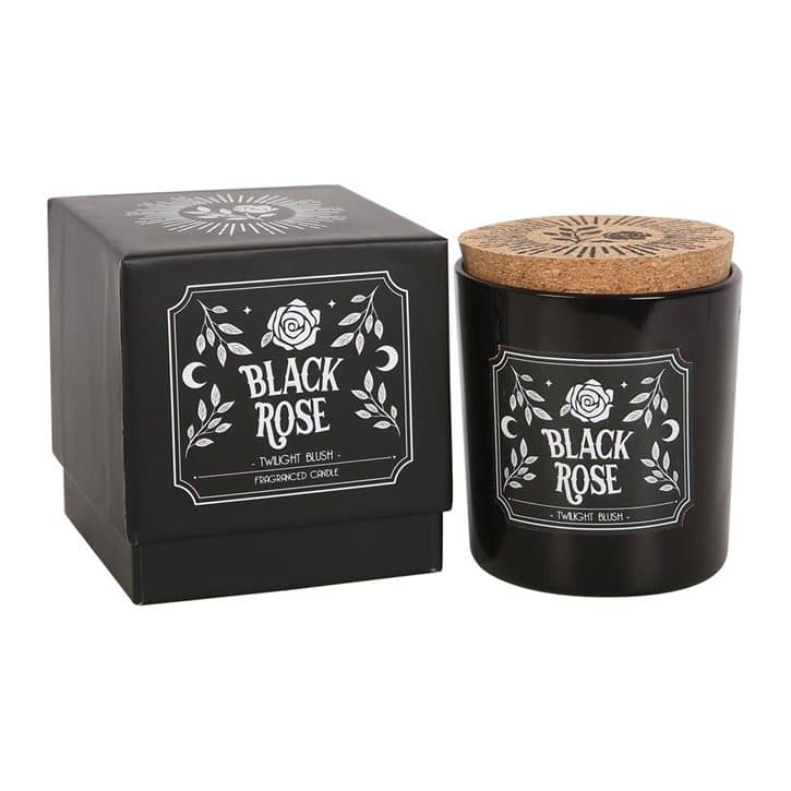 Black Rose Twilight Blush scented candle in glass