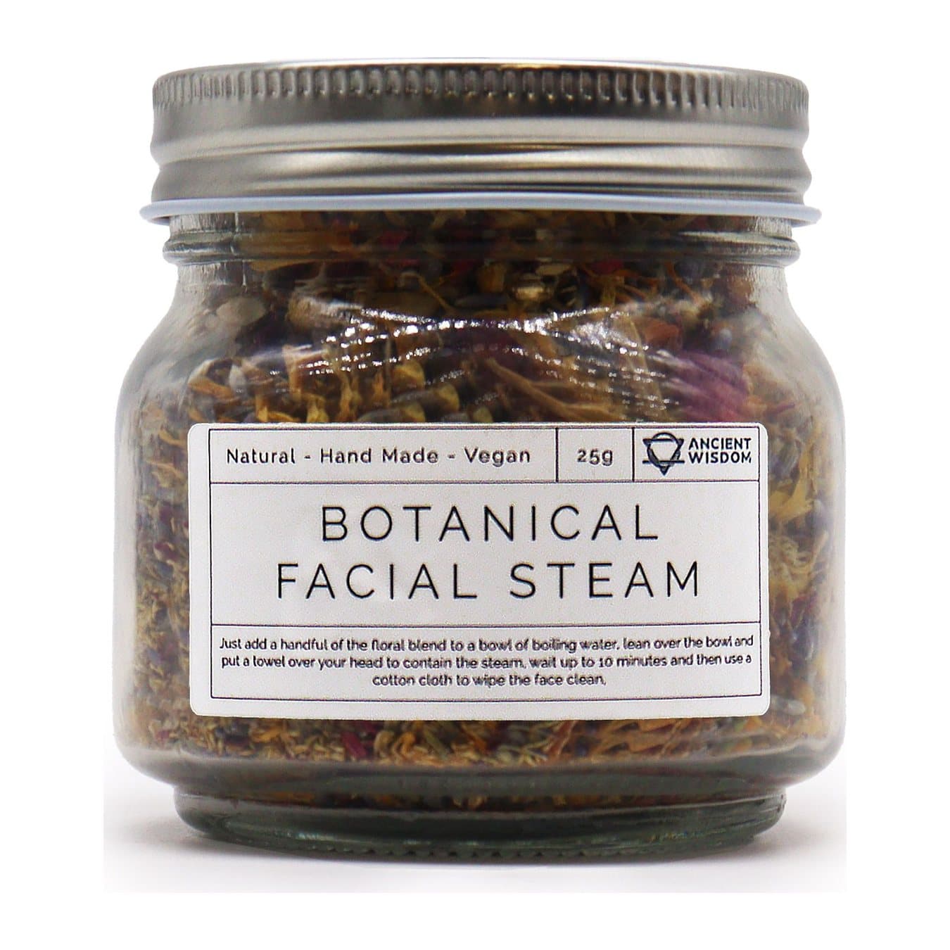 Botanical facial steam blend of lavender, rose, chamomile and calendula petals