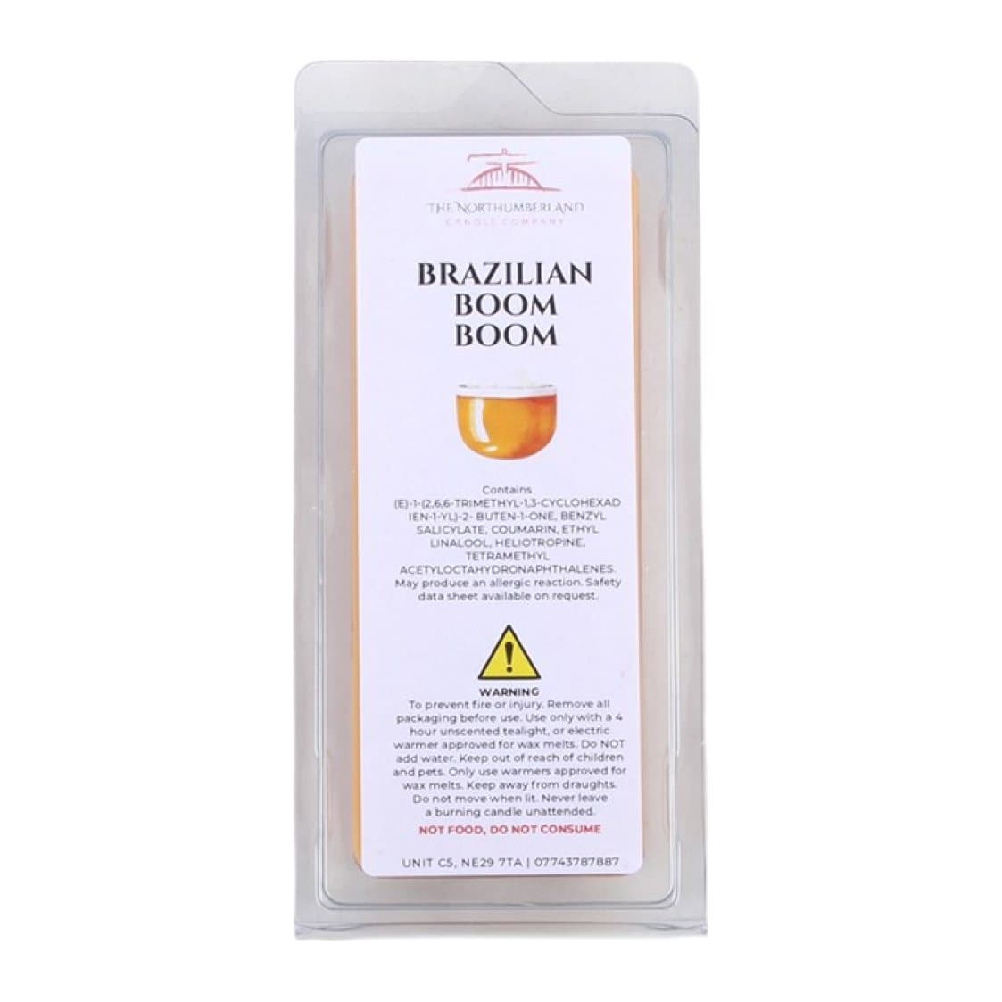 Brazilian Boom Boom 50 g wax melt snap bar with five segments