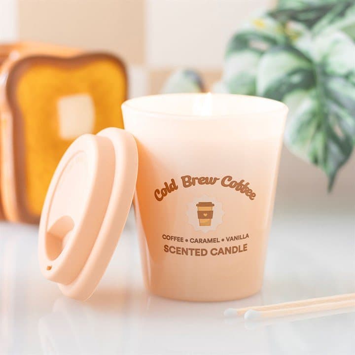Cold brew coffee scented candle with its colour cardboard box