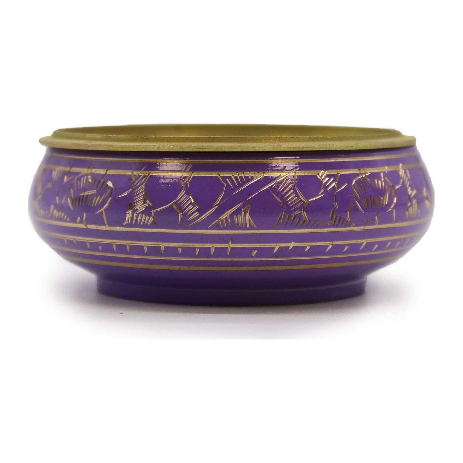 Chakra charcoal incense jar decorated with golden patterns