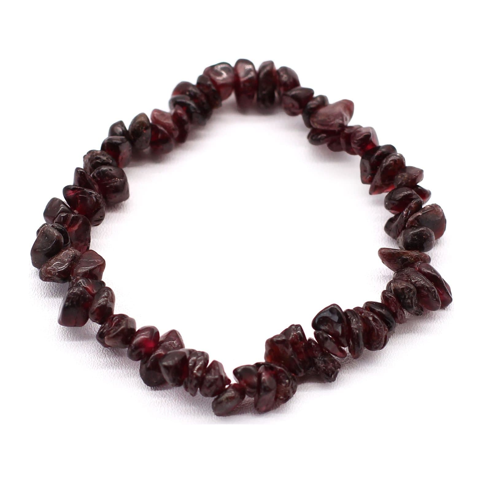 Blood garnet chip stone bracelet on elastic thread
