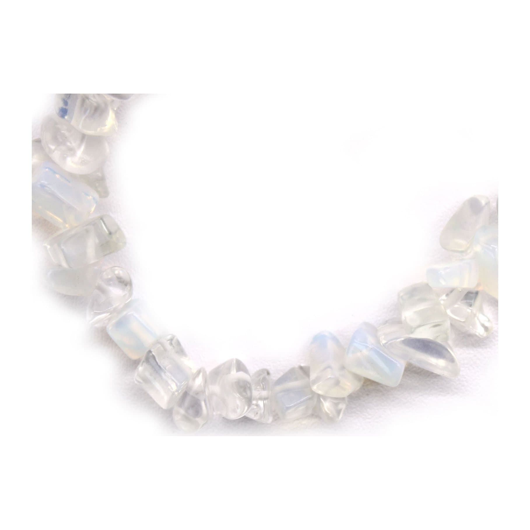 Opalite gemstone chip bracelets on elastic thread