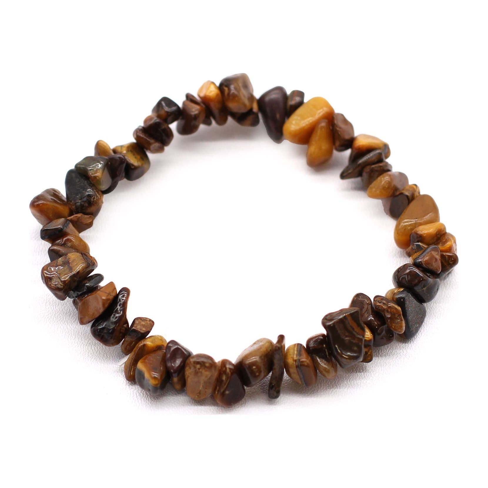 Tiger eye chip stone bracelet with polished gemstone chips