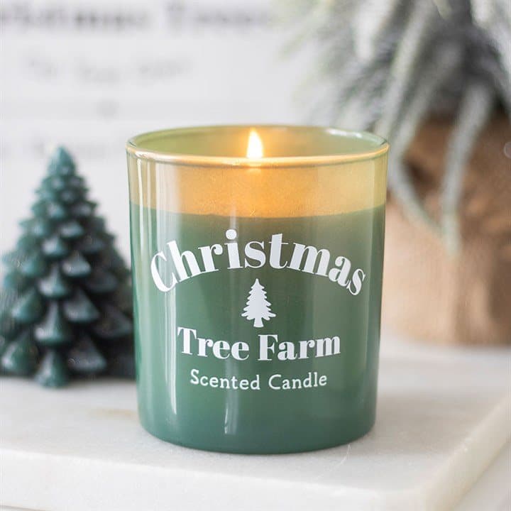 Christmas Tree Farm scented candle in colour cardboard box