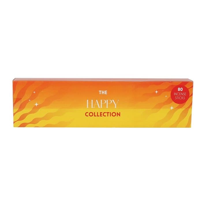 Four packs of incense sticks in a cardboard display box