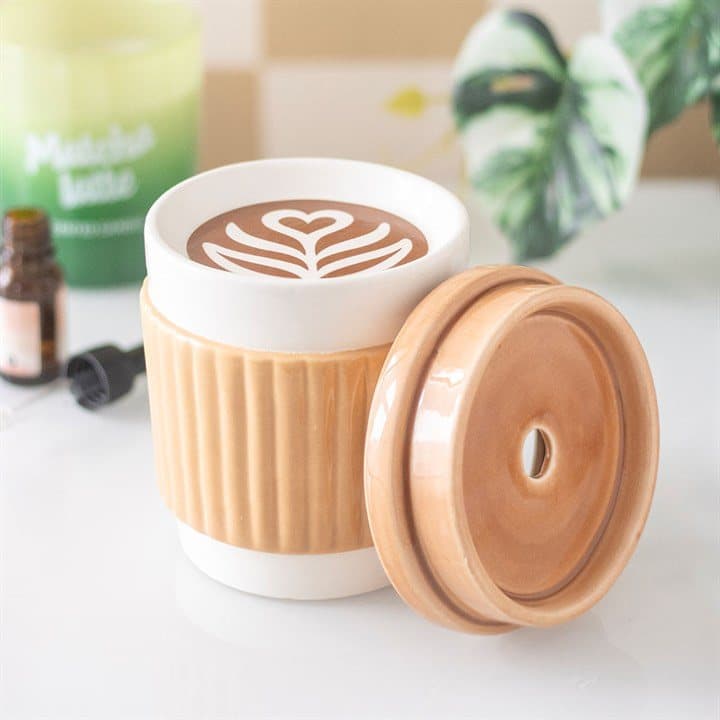 Ceramic cup-shaped coffee cup oil burner
