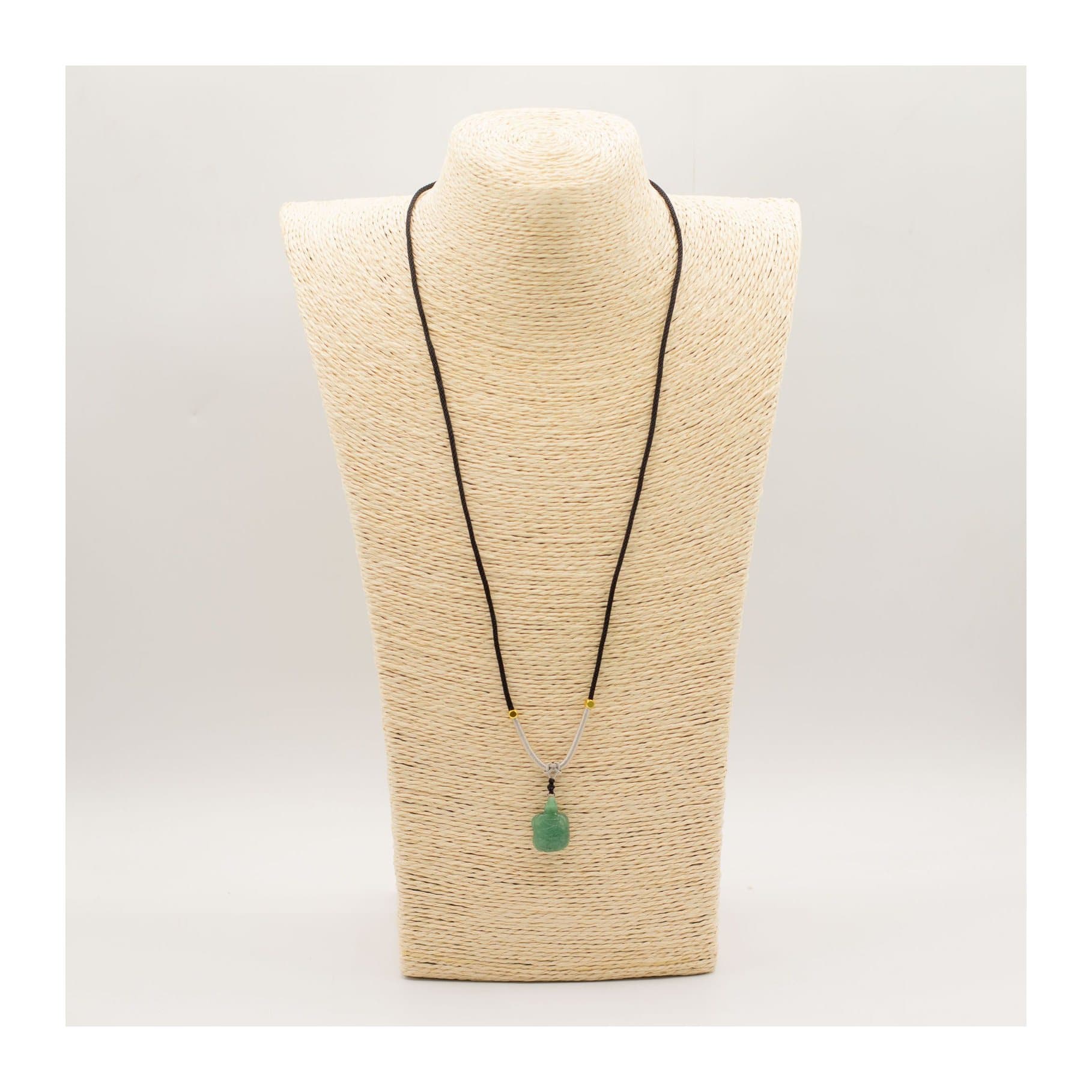 Green jade turtle pendant on an adjustable cord necklace