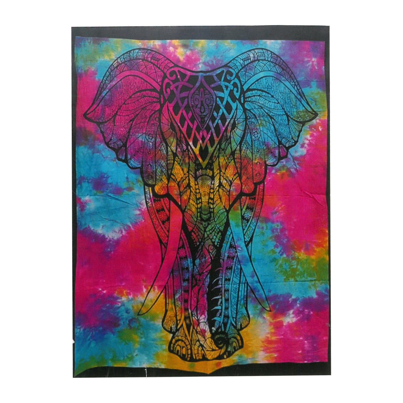 Cotton elephant wall hanging in vibrant colours