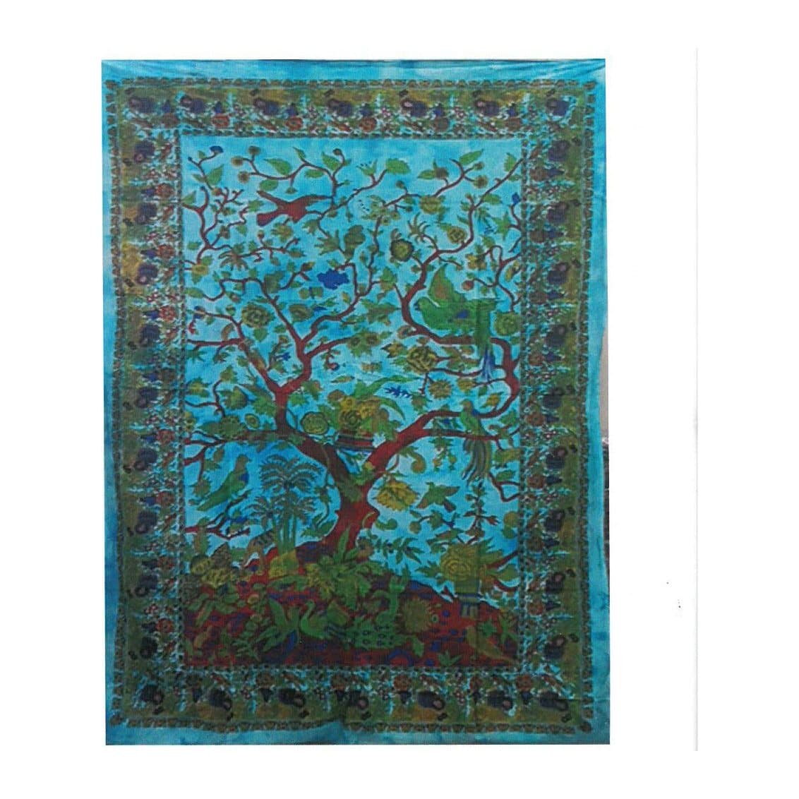 Classic Tree of Life cotton wall hanging in vibrant colours