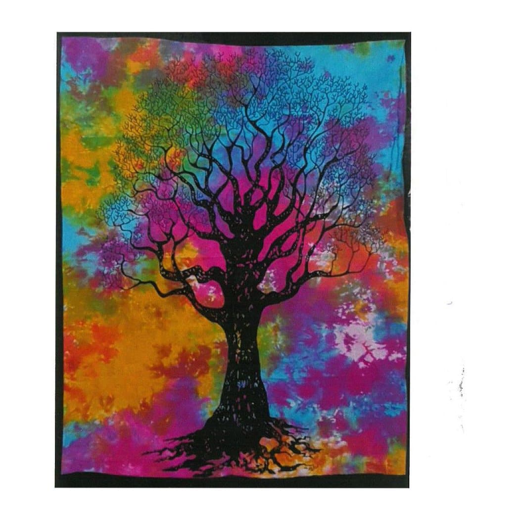 Tree of Strength cotton wall hanging with strong colours