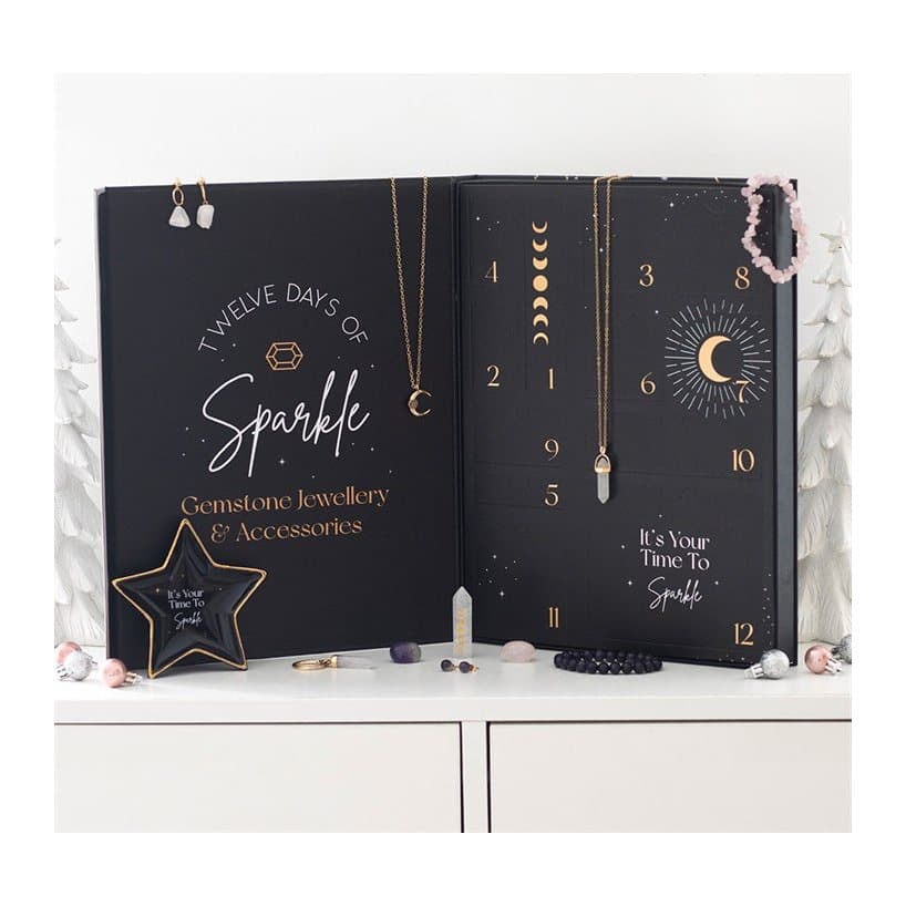 12 day crystal jewellery advent calendar in its box