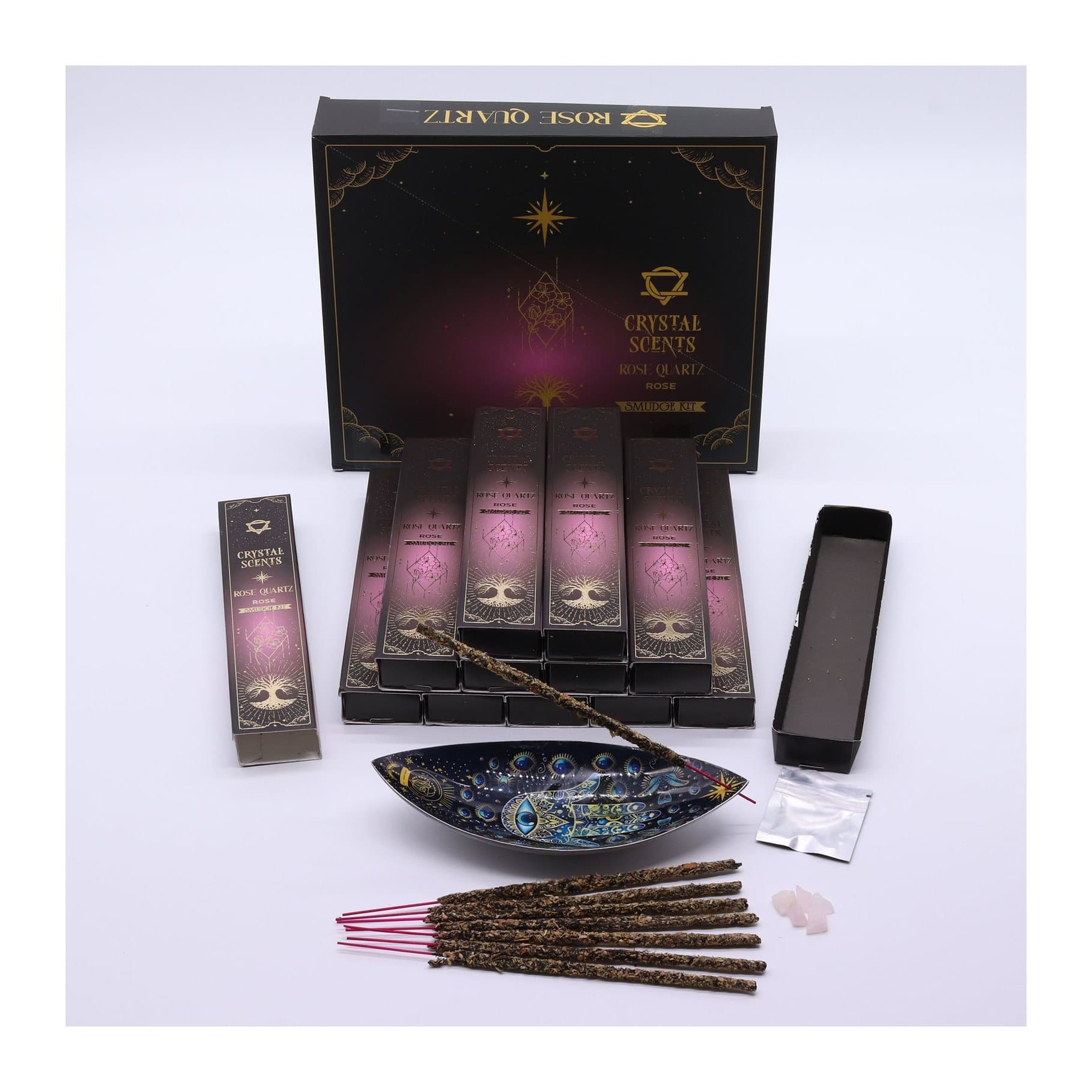 Crystal Scents incense sticks with crystal chips