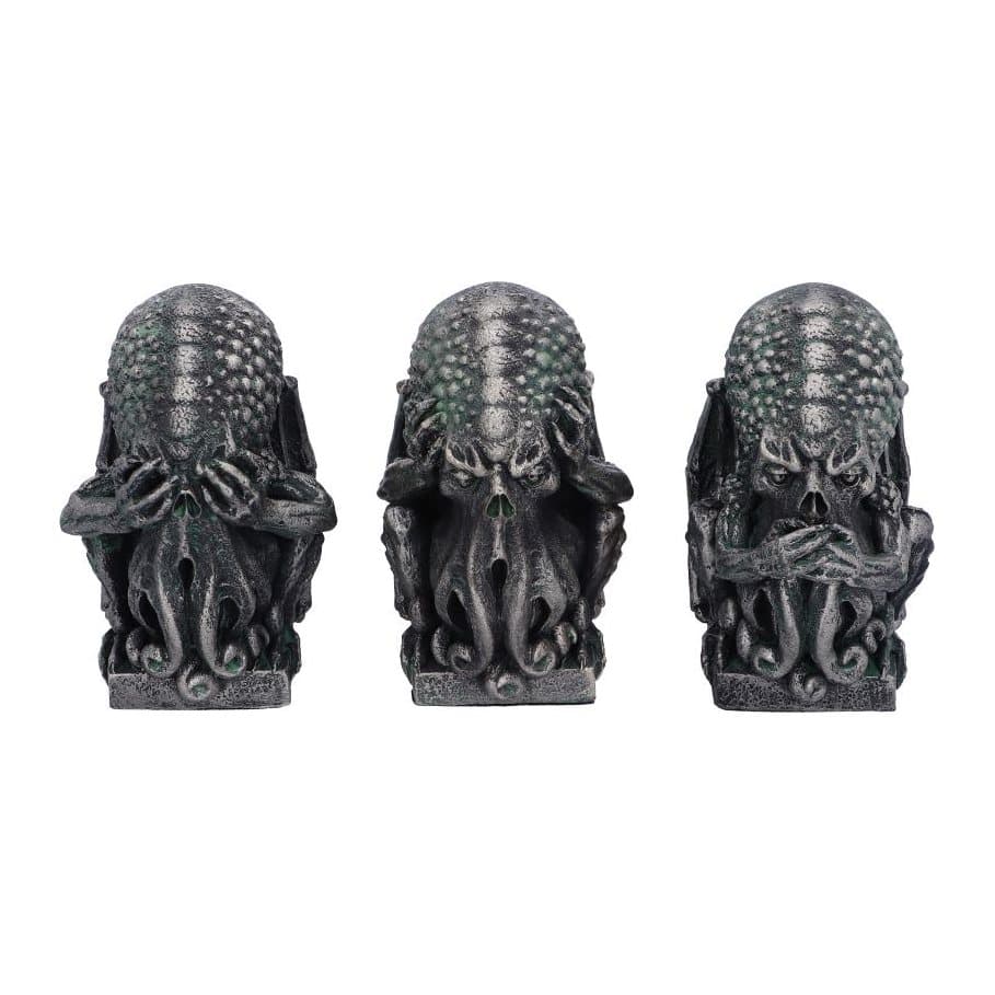 Three Wise Cthulhu resin figurines hand-painted