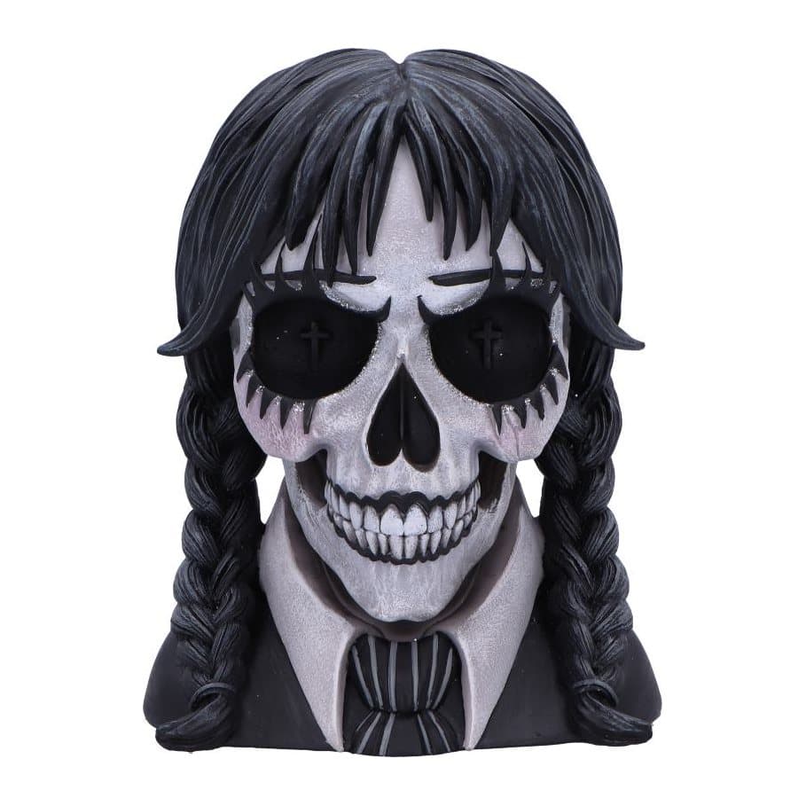 Gothic skull ornament with pigtails and school uniform details