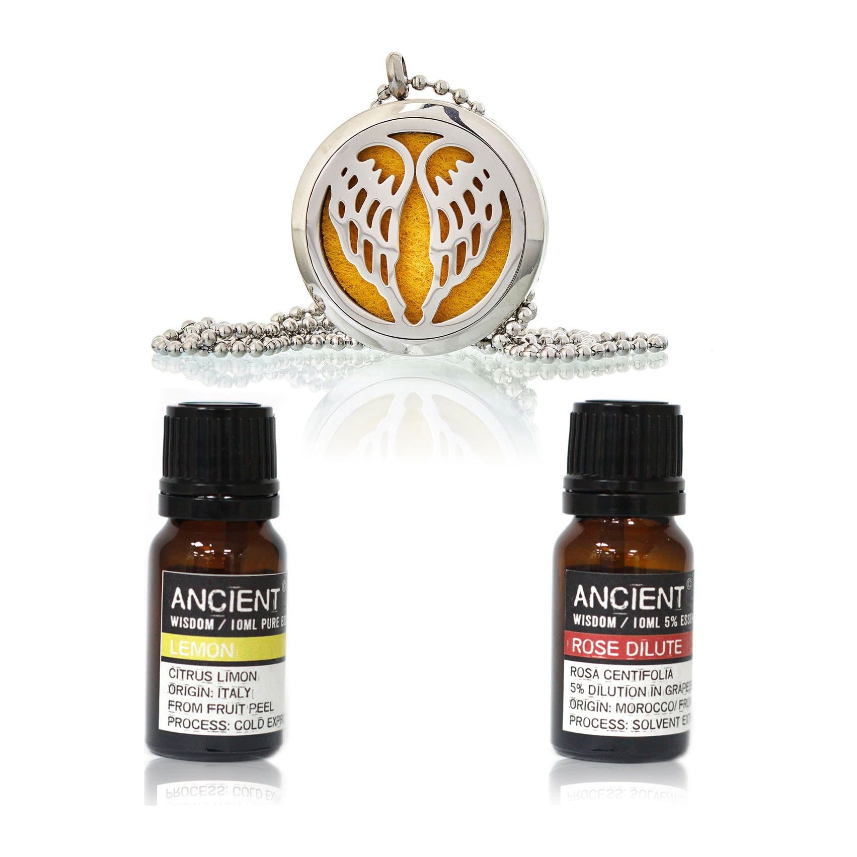 Angel wings diffuser necklace with essential oils