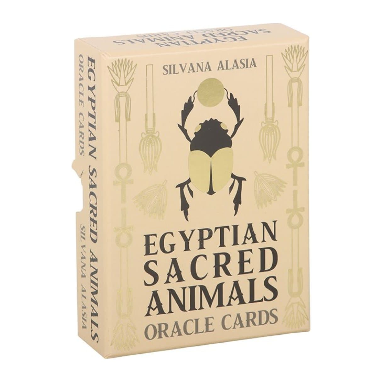 Egyptian Sacred Animals oracle deck with papyrus-style animal cards