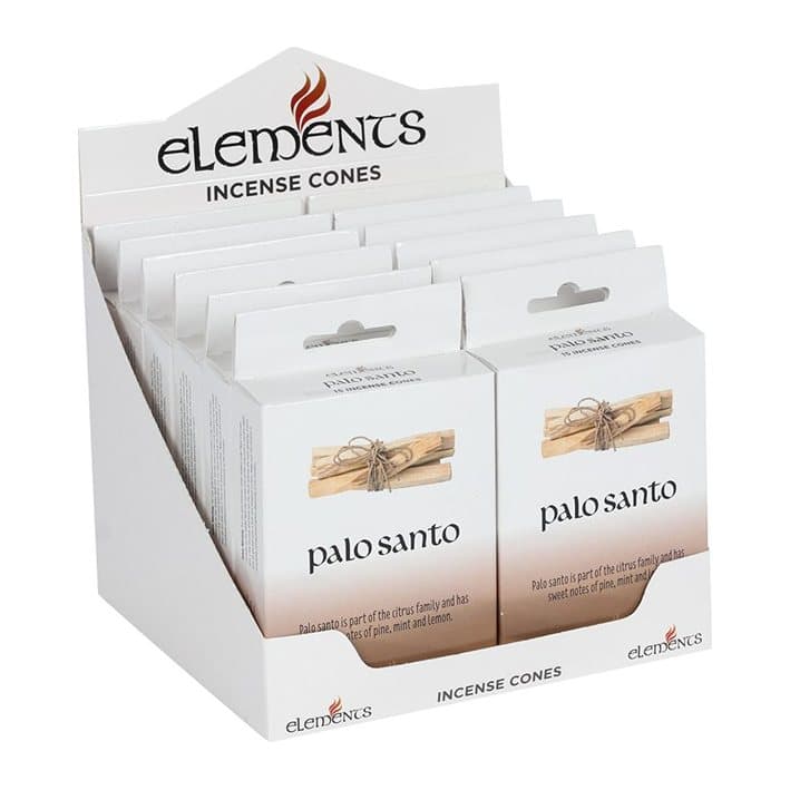 Display box of Elements palo santo incense cone packs