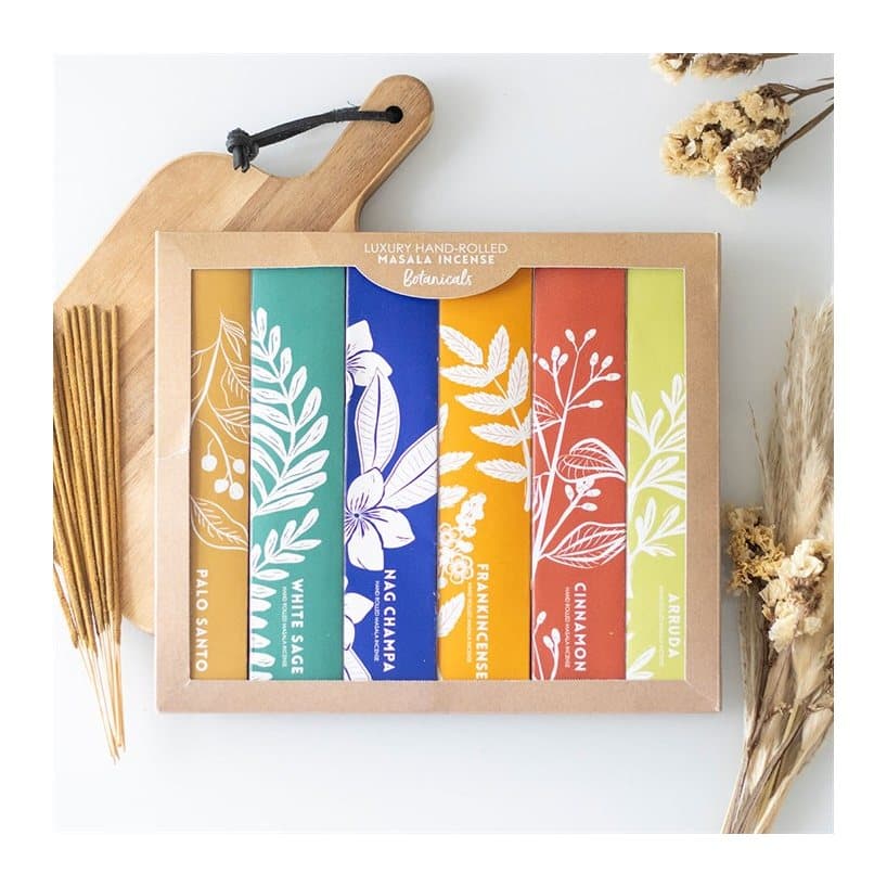 Boxed variety set of hand-rolled masala incense sticks