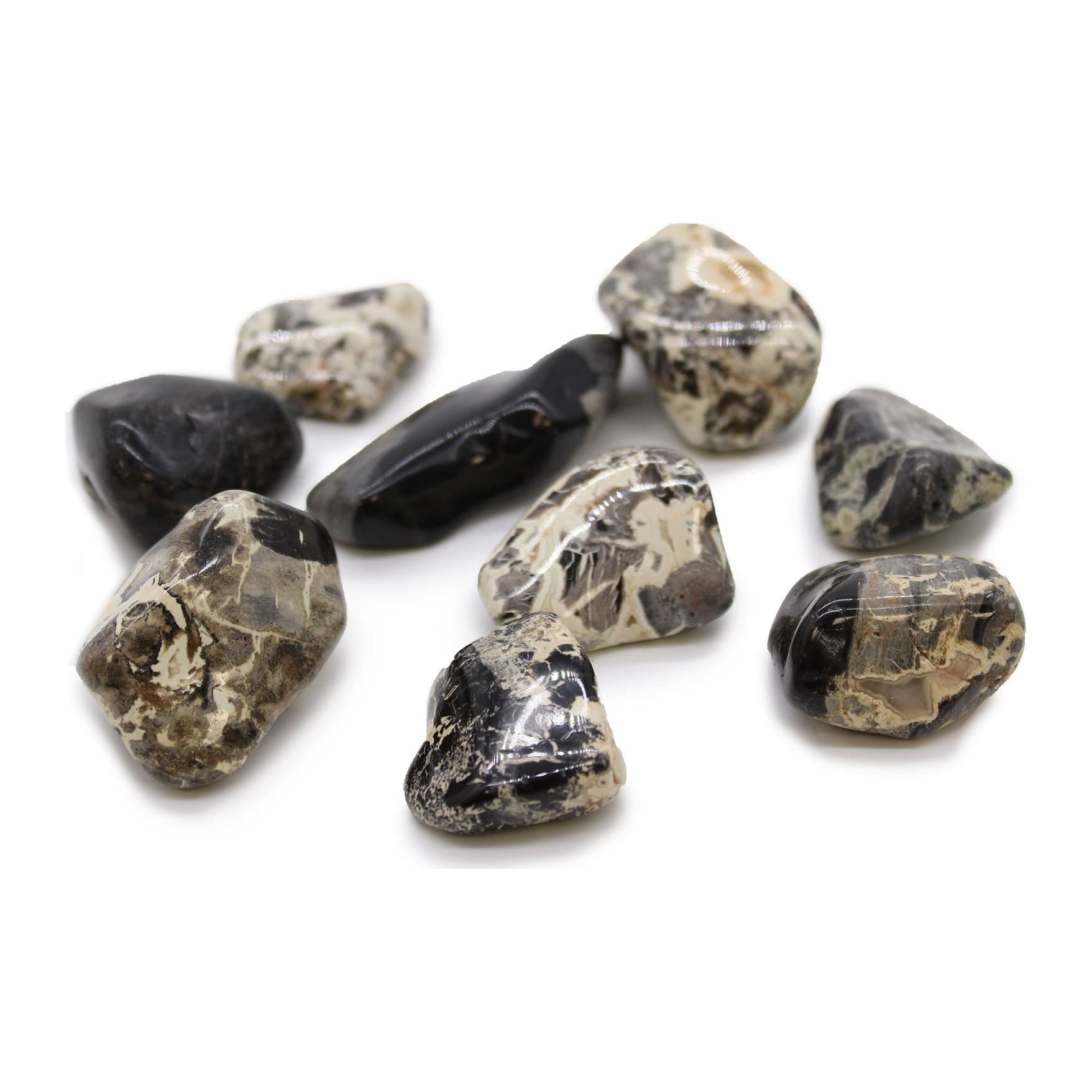 Extra large silverleaf jasper tumble stones
