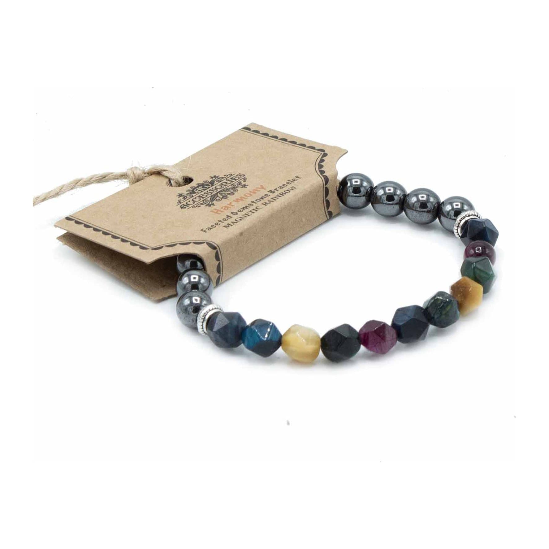 Faceted gemstone bracelet with small sparkling stone beads