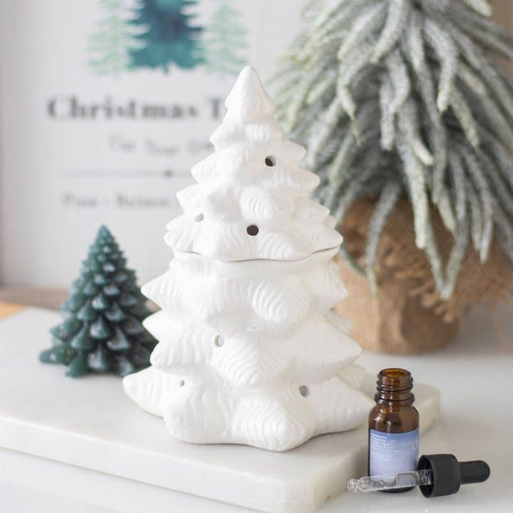 Ceramic fir tree oil burner and wax warmer