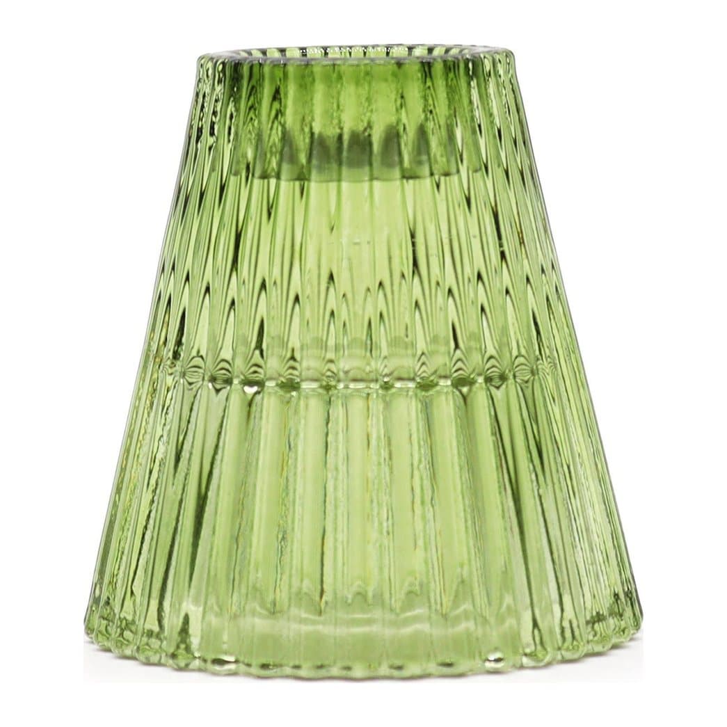 Garden Jade pressed glass holder for a dinner candle or tealight