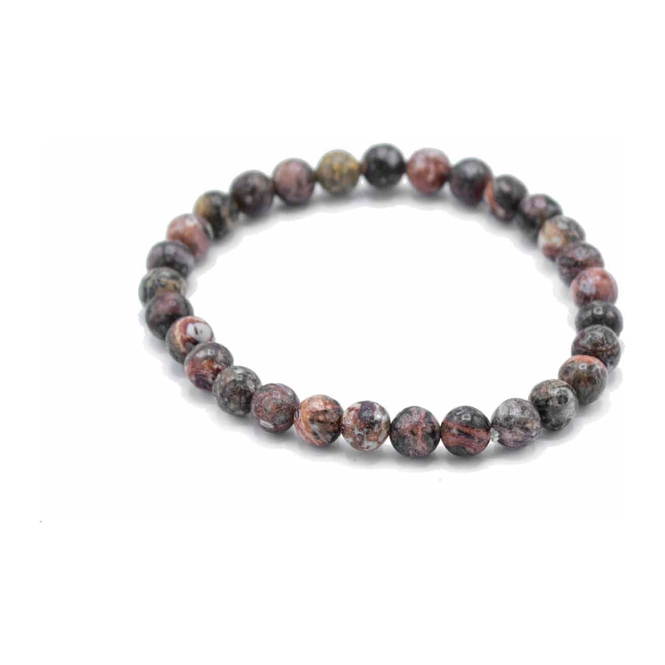 Leopard skin jasper gemstone bead bracelet