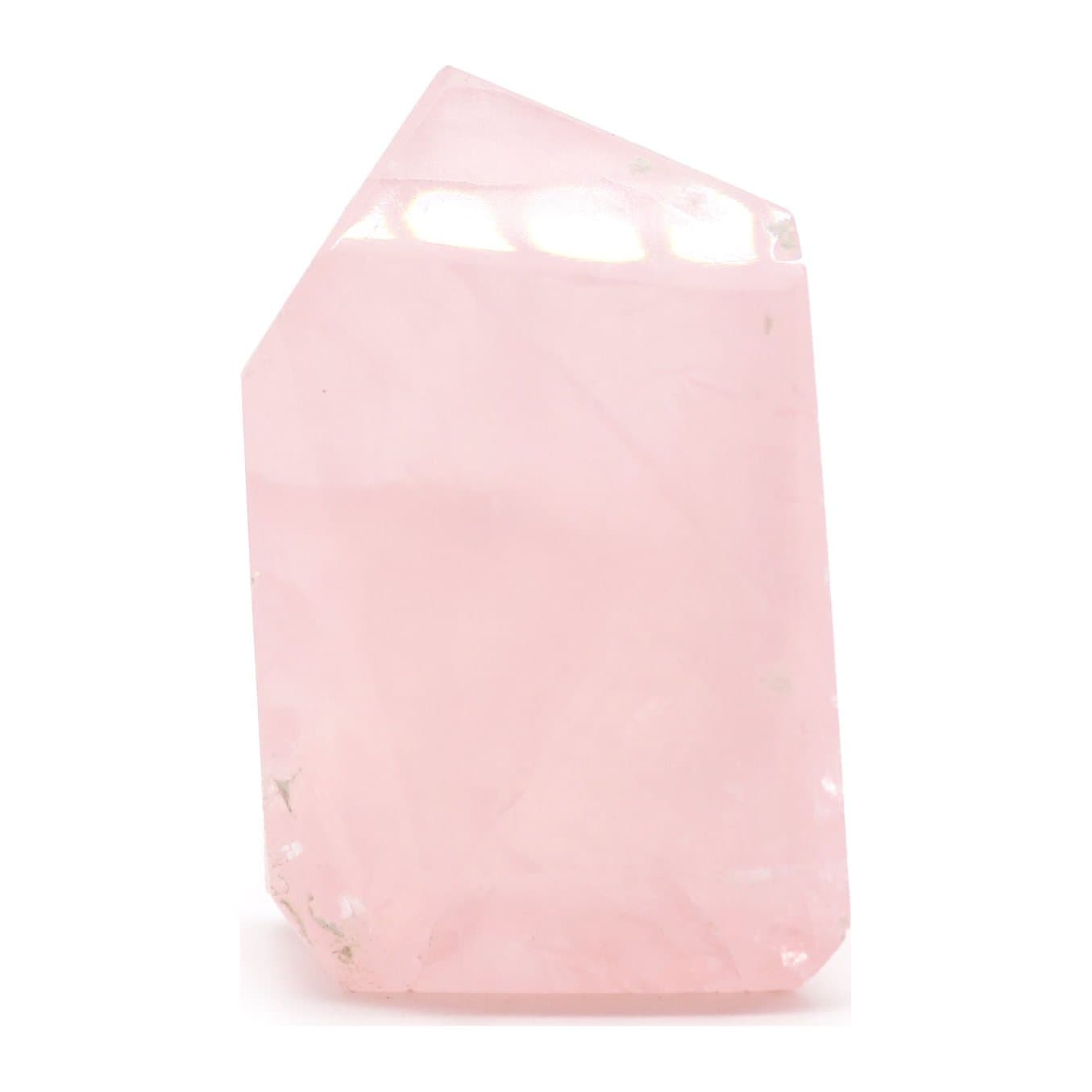 Polished pink Indian rose quartz gemstone points