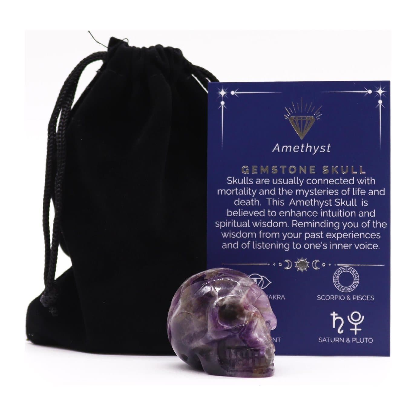 Small amethyst gemstone skull