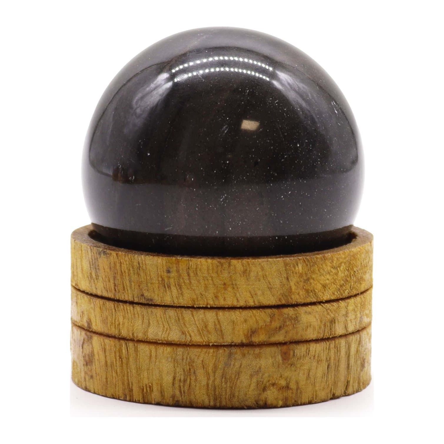 Ocean agate gemstone sphere on a stand