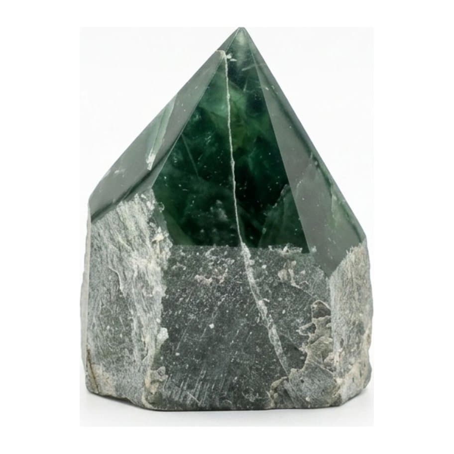 Green aventurine points with polished tops and raw bases