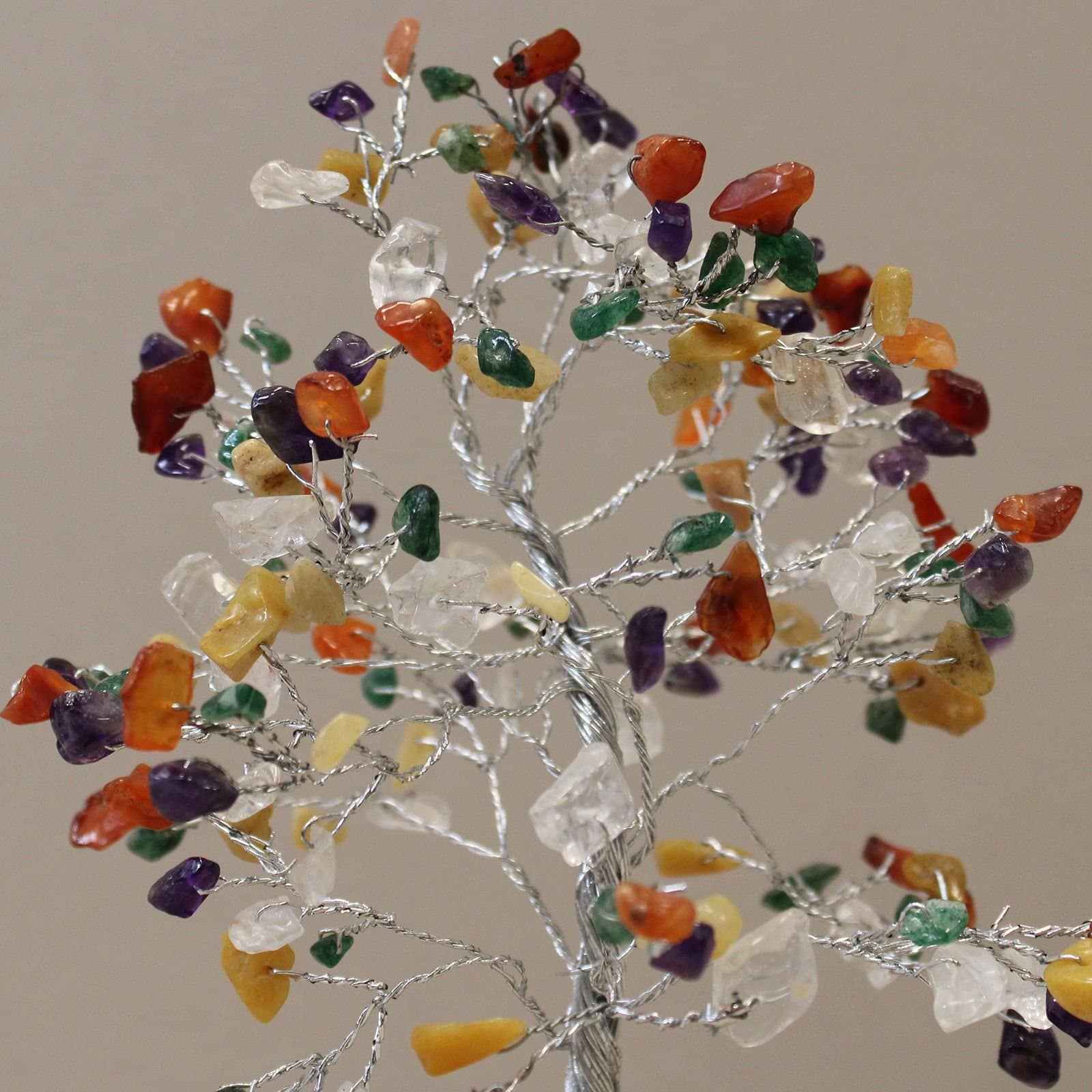 Multi gemstone tree on an orgonite base