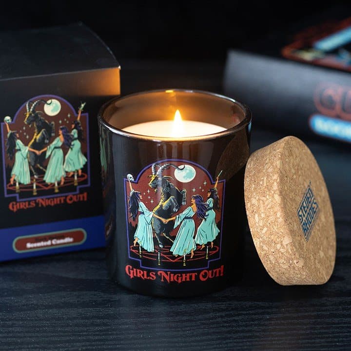 Girls Night Out Dark Opium candle by Steven Rhodes in its box