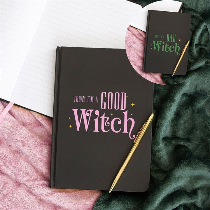 A5 reversible Good Witch Bad Witch notebook