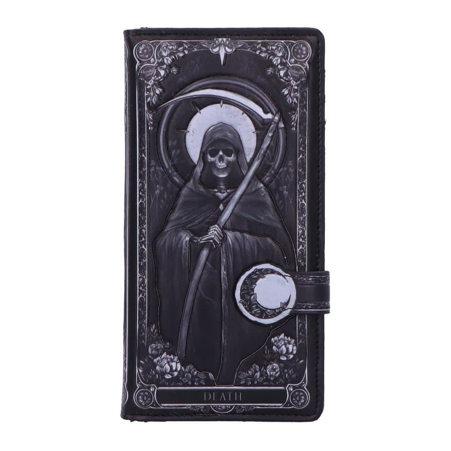 Gothic purse with embossed Grim Reaper and tarot artwork