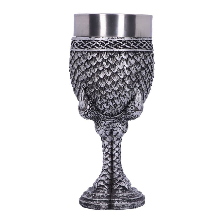 Grey scale dragon claw goblet with silver scales