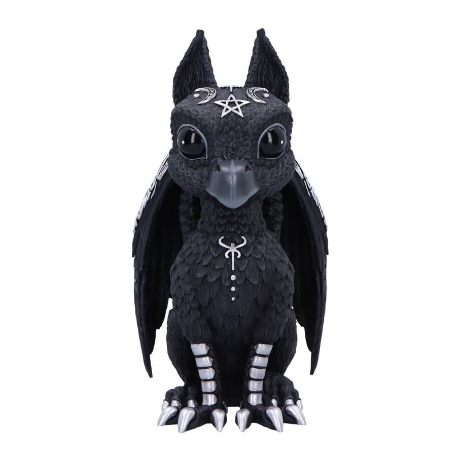 Large Griffael figurine with wings, silver claws and a pentagram-topped head