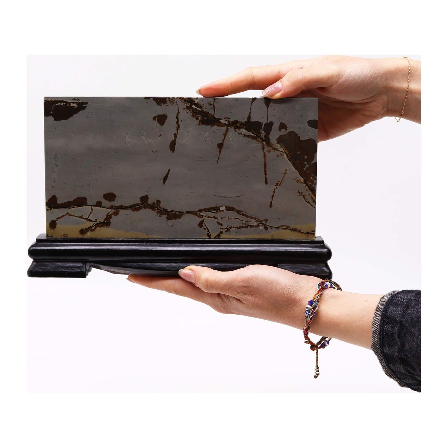 Large landscape Guohua picture stone with natural dendrite patterns