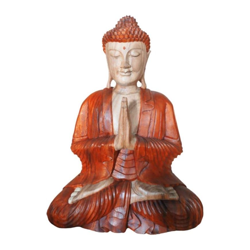 Hand carved Suar wood Buddha statue